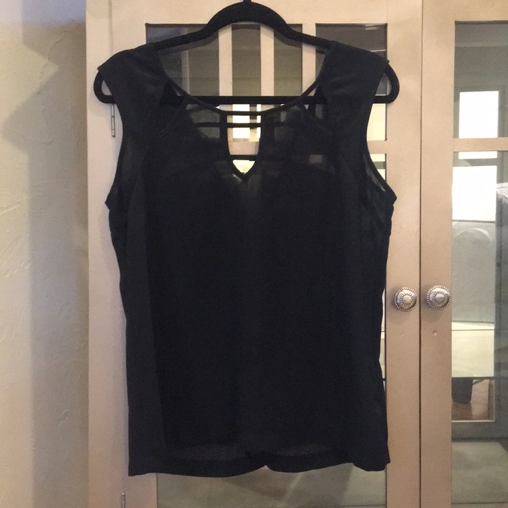 Black Geometric Cut Blouse